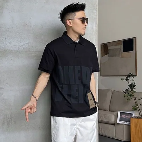 대박예감! 심플 레터링 카라 배색 티셔츠 Best 잇템!