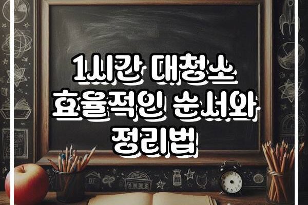 1시간 대청소 효율적인 순서와 정리법