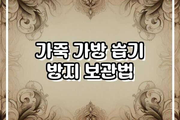 가죽 가방 습기 방지 보관법