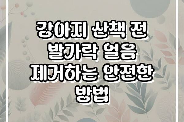 강아지 산책 전 발가락 얼음 제거하는 안전한 방법