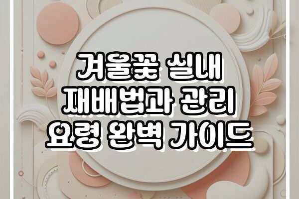 겨울꽃 실내 재배법과 관리 요령 완벽 가이드