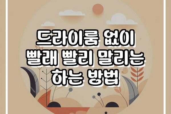 드라이룸 없이 빨래 빨리 말리는 하는 방법