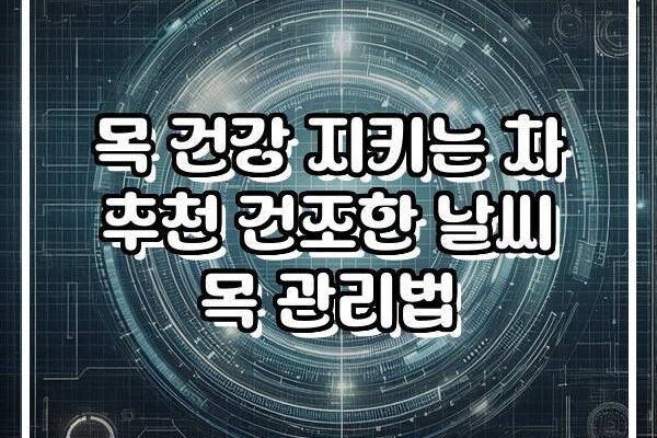 목 건강 지키는 차 추천 건조한 날씨 목 관리법