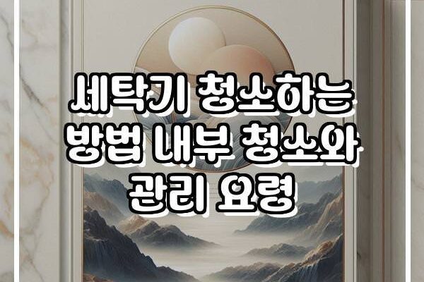 세탁기 청소하는 방법 내부 청소와 관리 요령
