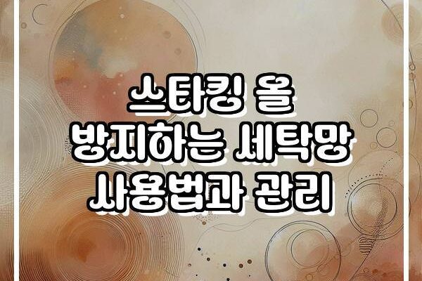 스타킹 올 방지하는 세탁망 사용법과 관리