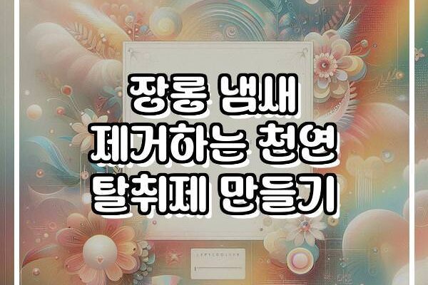 장롱 냄새 제거하는 천연 탈취제 만들기