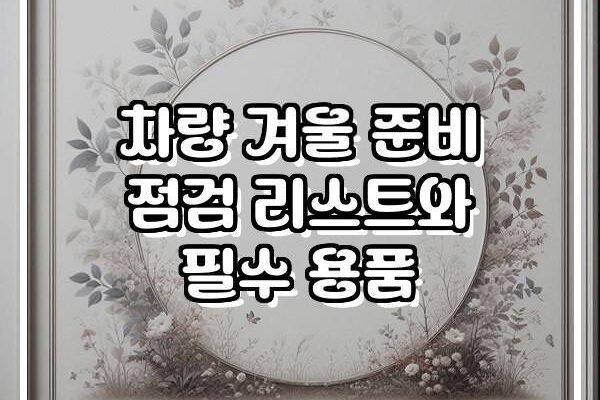 차량 겨울 준비 점검 리스트와 필수 용품