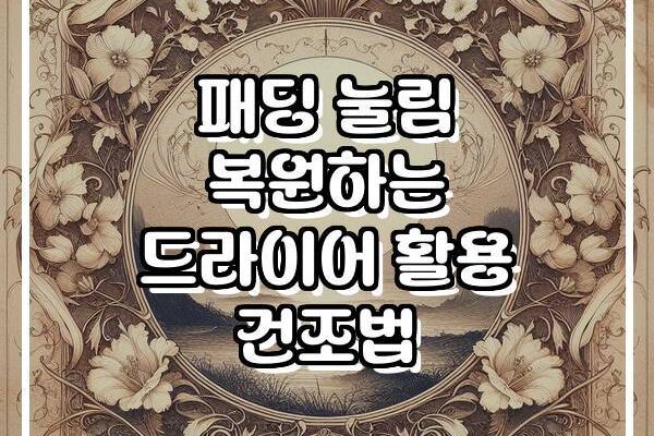 패딩 눌림 복원하는 드라이어 활용 건조법