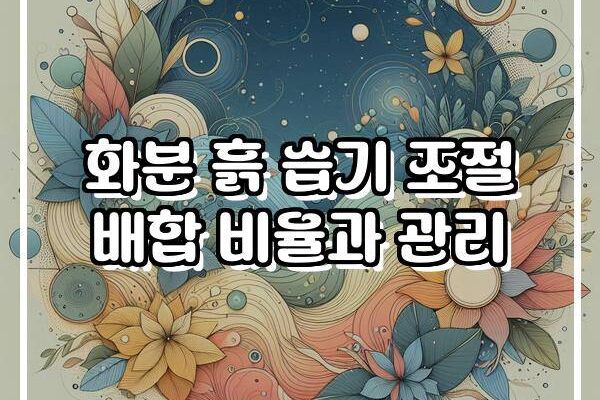 화분 흙 습기 조절 배합 비율과 관리