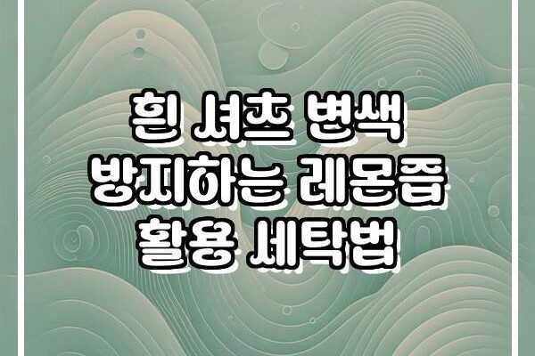 흰 셔츠 변색 방지하는 레몬즙 활용 세탁법